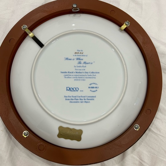 Vintage 1995 Reco Sandra Kuck"HOME IS WHERE THE HEART IS"Collectible Plate 91/4" - Picture 3 of 7